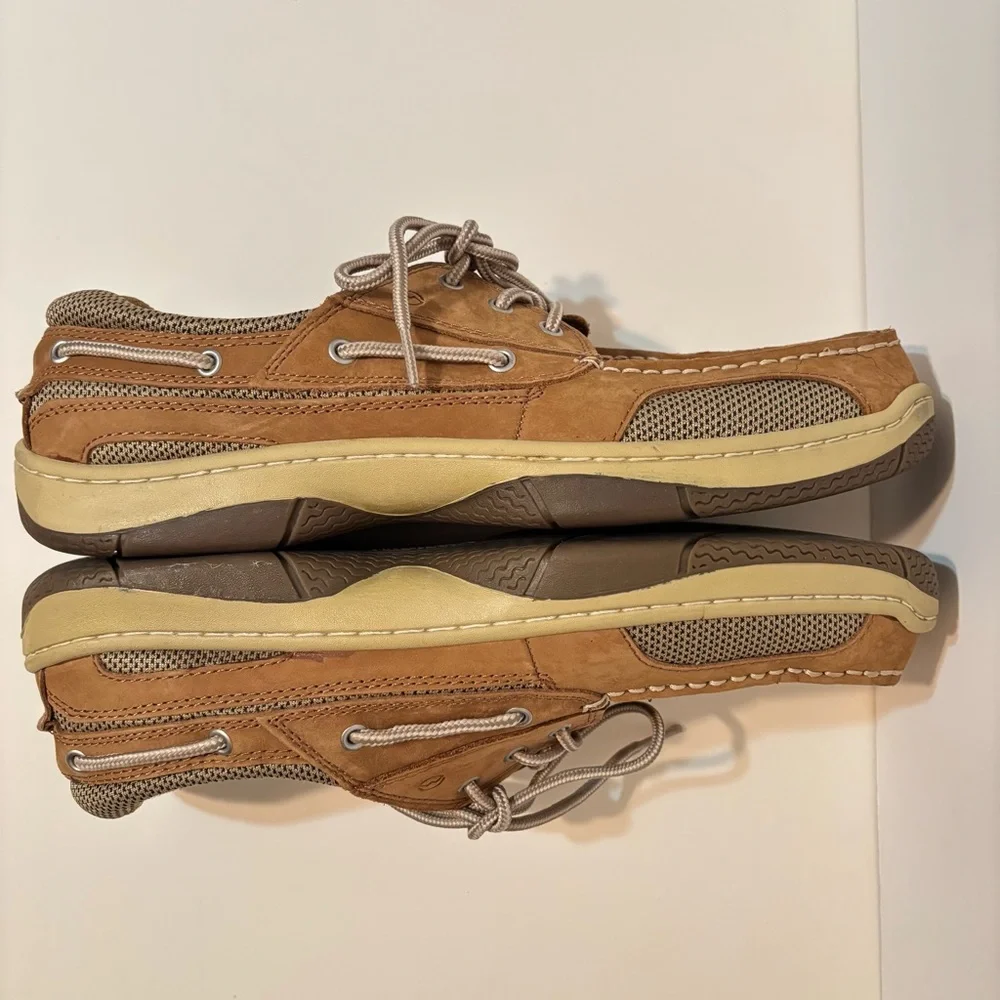 Magellan Outdoors Men's Laguna Madre Brown Tan Leather Boat Shoes Size 12E